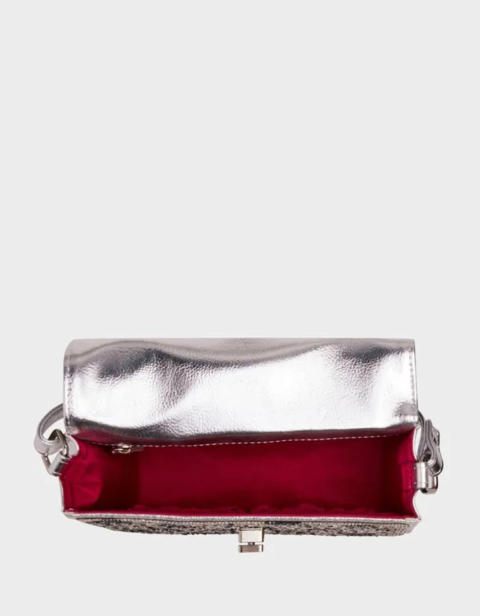 Betsey Johnson Women KITSCH SKULL PHONE BAG SILVER Silver Betsey Johnson Women KITSCH SKULL PHONE BAG SILVER Silver