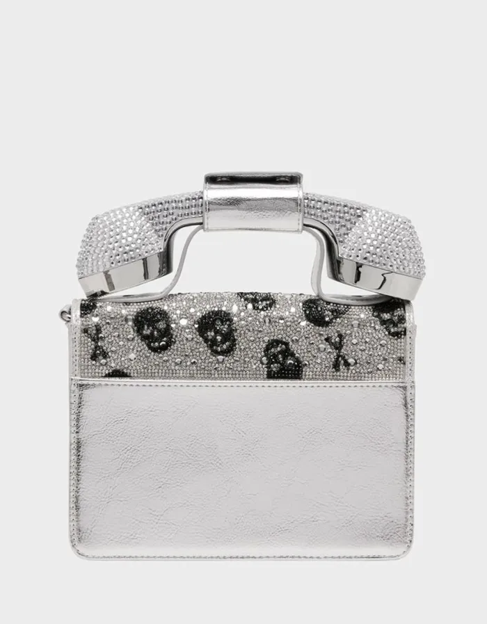 Betsey Johnson Women KITSCH SKULL PHONE BAG SILVER Silver Betsey Johnson Women KITSCH SKULL PHONE BAG SILVER Silver