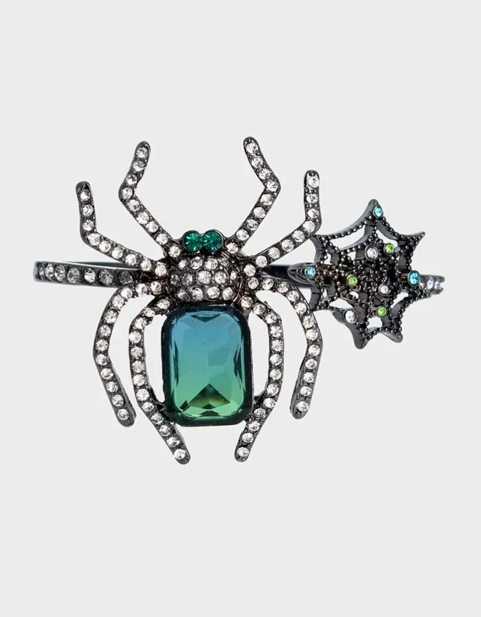 Betsey Johnson Women RICH WITCH SPIDER BANGLE GREEN