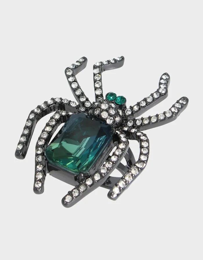 Betsey Johnson Women RICH WITCH SPIDER RING GREEN Betsey Johnson Women RICH WITCH SPIDER RING GREEN