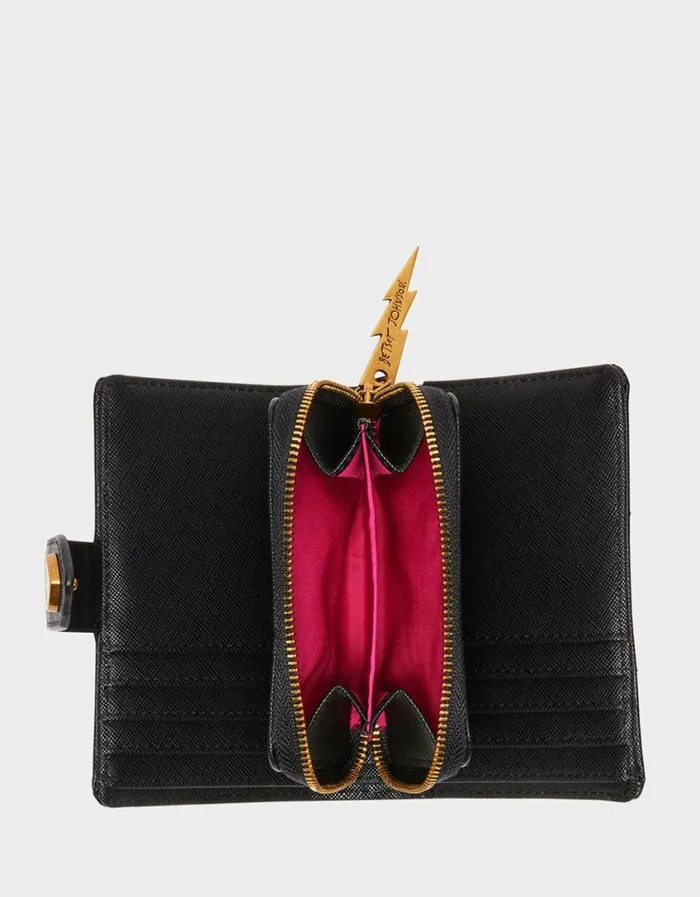Betsey Johnson Women SKULLICIOUS BIFOLD WALLET BLACK Betsey Johnson Women SKULLICIOUS BIFOLD WALLET BLACK