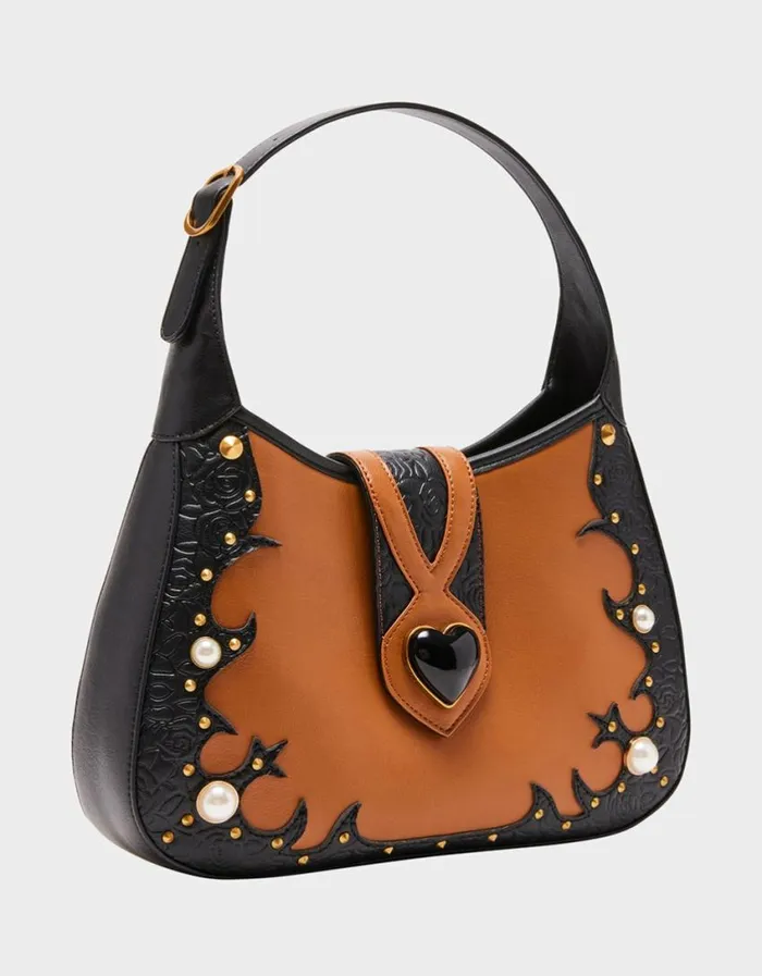 Betsey Johnson Women WESTERN SHOULDER BAG BROWN Brown Betsey Johnson Women WESTERN SHOULDER BAG BROWN Brown