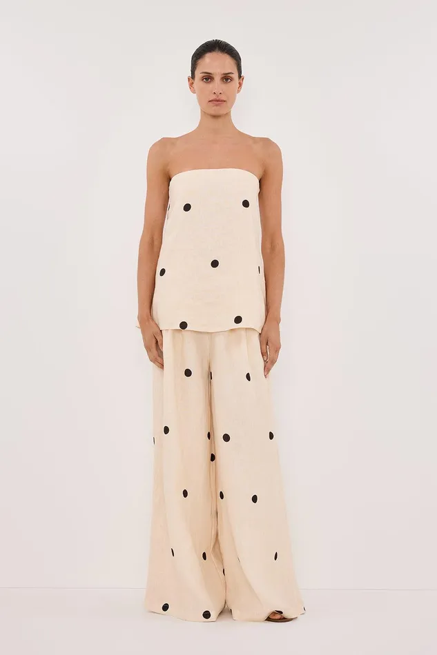 BEVERLY CREAM SPOT STRAPLESS TOP Women DISSH Co Ord Sets