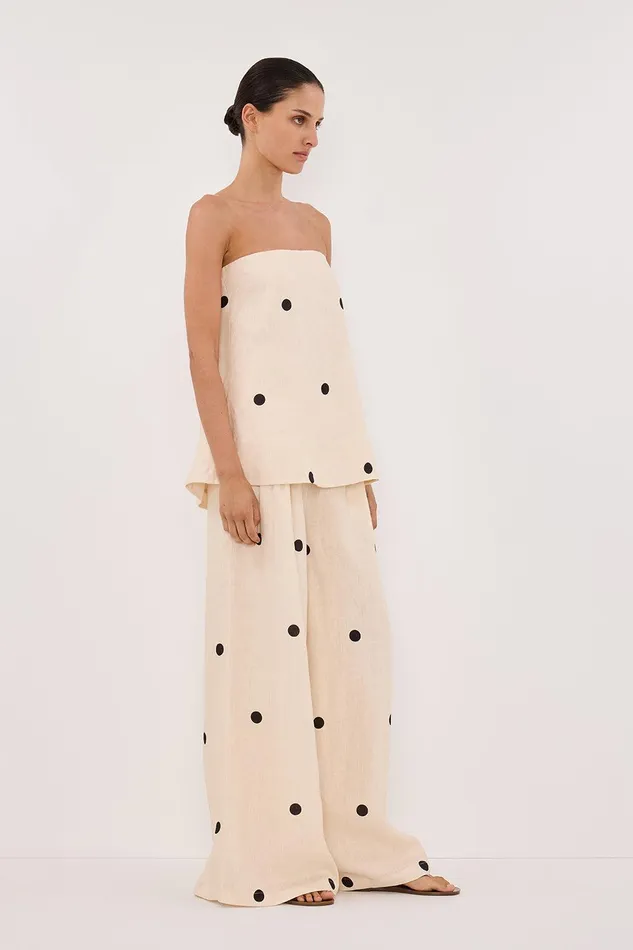BEVERLY CREAM SPOT STRAPLESS TOP Women DISSH Co Ord Sets