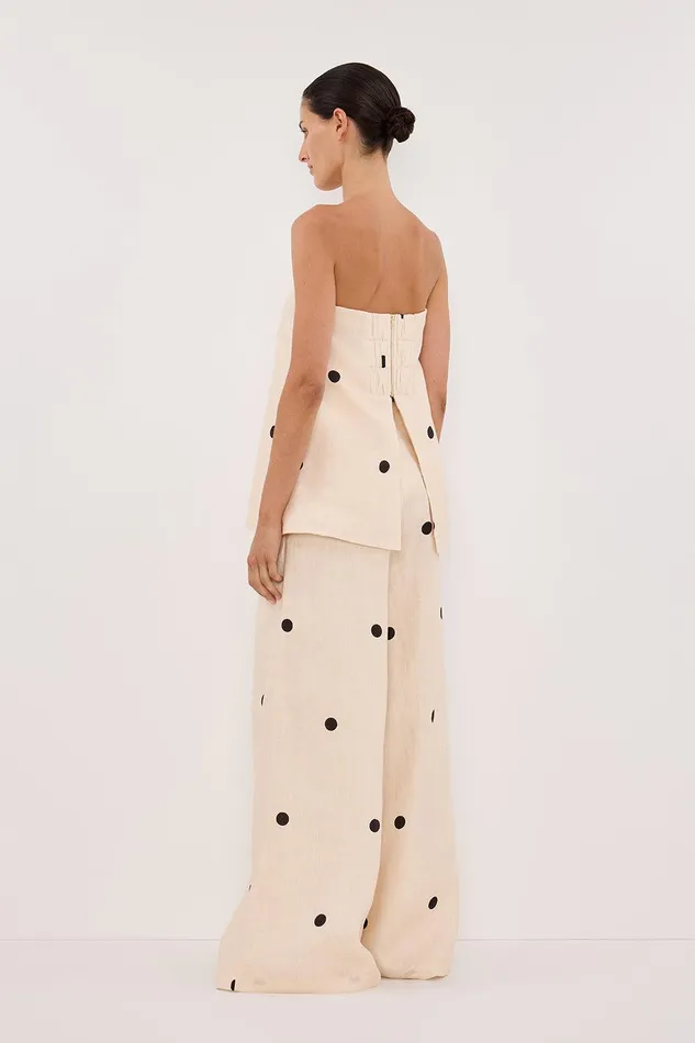 BEVERLY CREAM SPOT STRAPLESS TOP Women DISSH Co Ord Sets