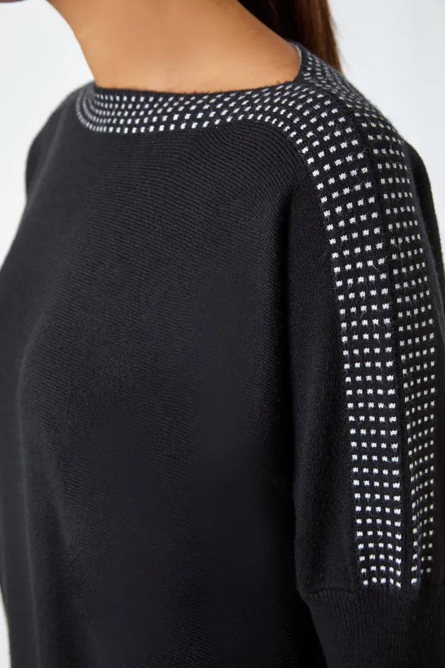 Black Border Spot Print Jumper Dress Women Roman Dresses