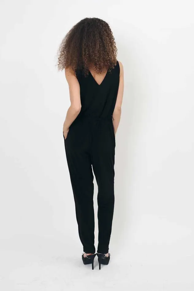 Black Julianna Cowl Neck Diamante Jumpsuit Women Roman Jumpsuits and Playsuits