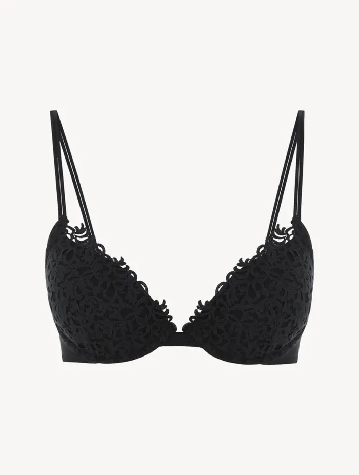 Black Pushup Bra With Macram Lingerie La Perla Padded