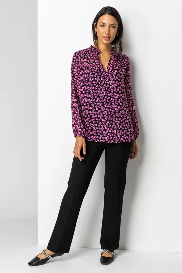 Black Straight Leg Ponte Trousers Women Roman Trousers