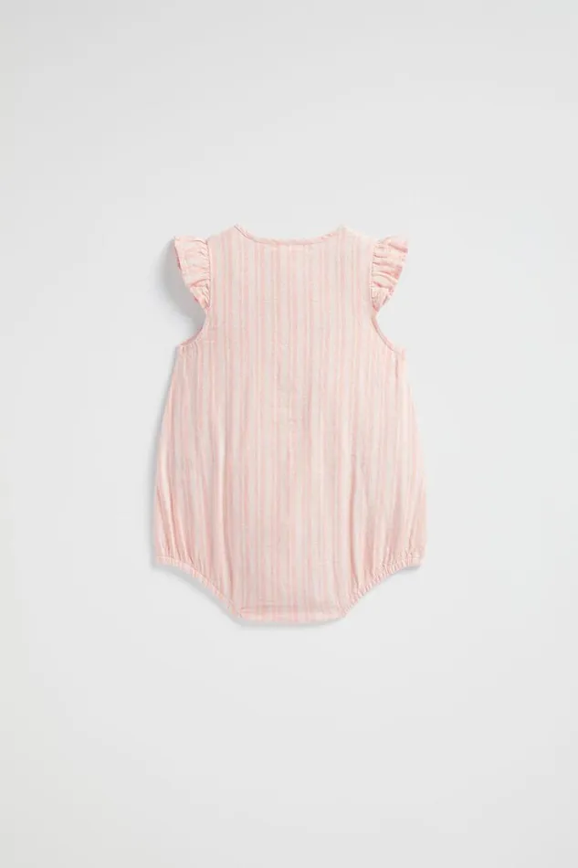 Bodysuits and Onesies Newborn Seed Heritage Stripe Frill Romper Bright Peach