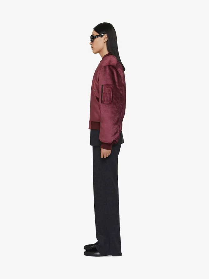 Bomber In Chenille Velvet Old Pink Men Givenchy Coats and Jackets