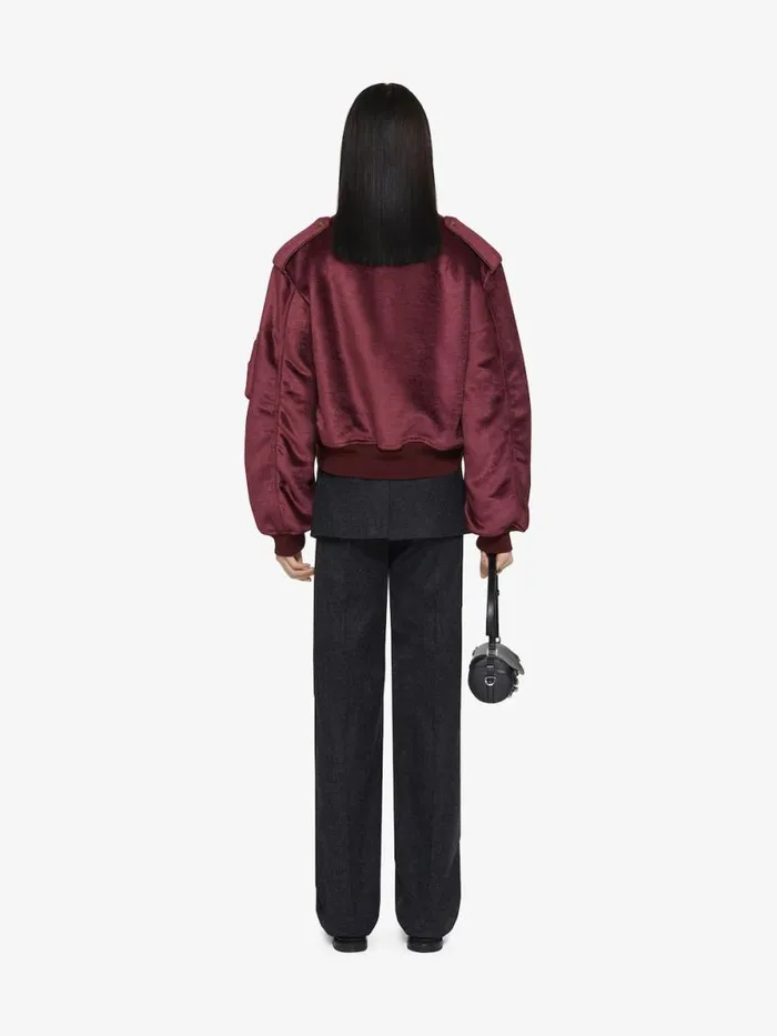 Bomber In Chenille Velvet Old Pink Men Givenchy Coats and Jackets