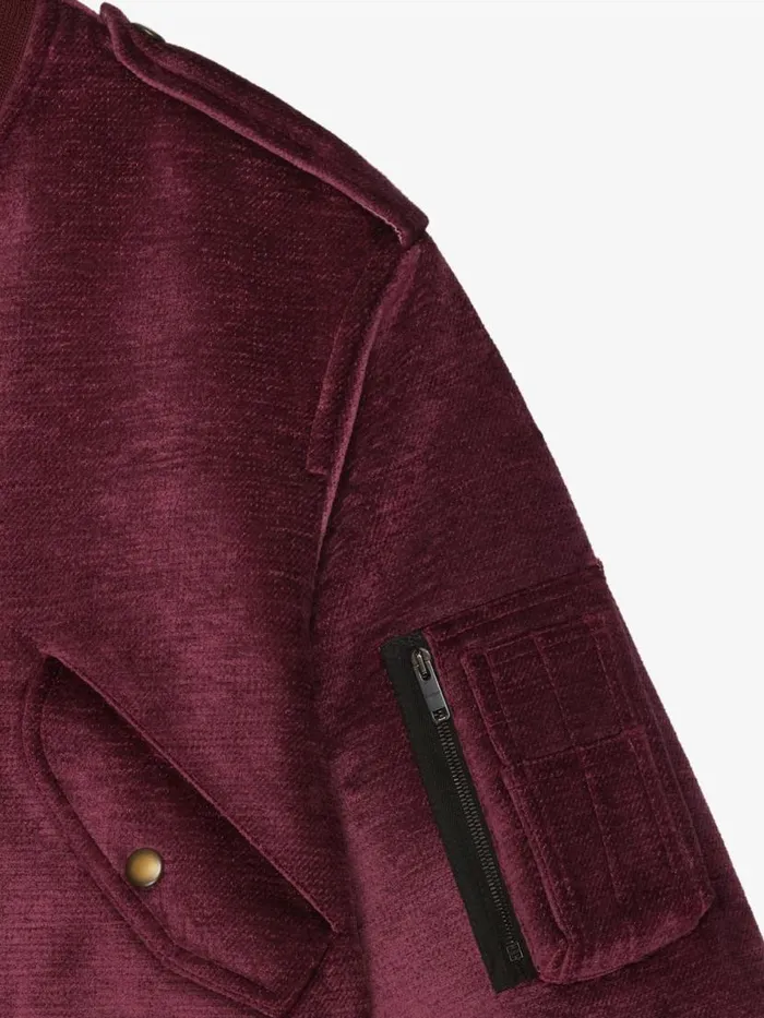 Bomber In Chenille Velvet Old Pink Men Givenchy Coats and Jackets