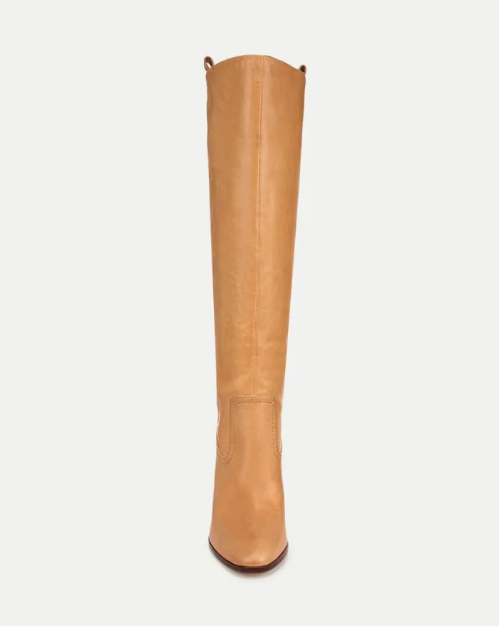 Boots and Booties Shop Veronica Beard Vesper Leather KneeHigh Boot Natural