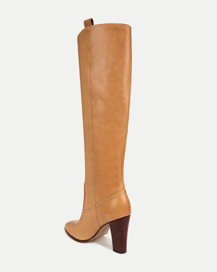Boots and Booties Shop Veronica Beard Vesper Leather KneeHigh Boot Natural