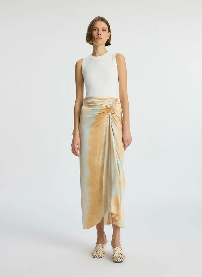 Bottoms Women ALC Grace Satin Midi Skirt Blue