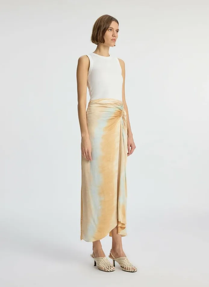 Bottoms Women ALC Grace Satin Midi Skirt Blue Bottoms Women ALC Grace Satin Midi Skirt Blue