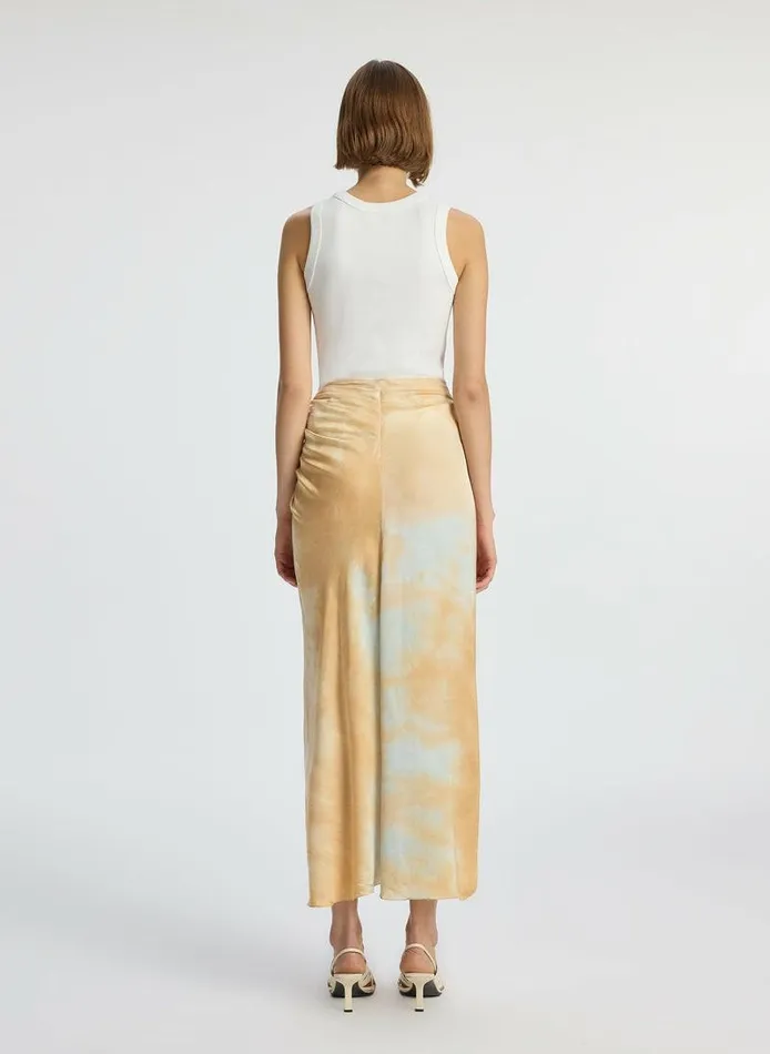 Bottoms Women ALC Grace Satin Midi Skirt Blue Bottoms Women ALC Grace Satin Midi Skirt Blue