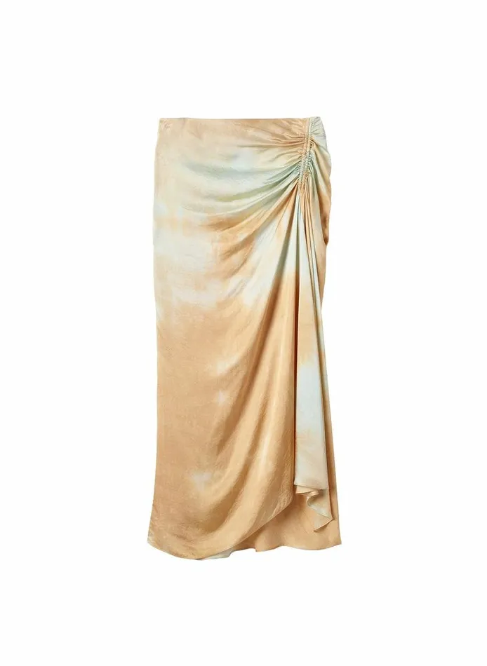 Bottoms Women ALC Grace Satin Midi Skirt Blue Bottoms Women ALC Grace Satin Midi Skirt Blue