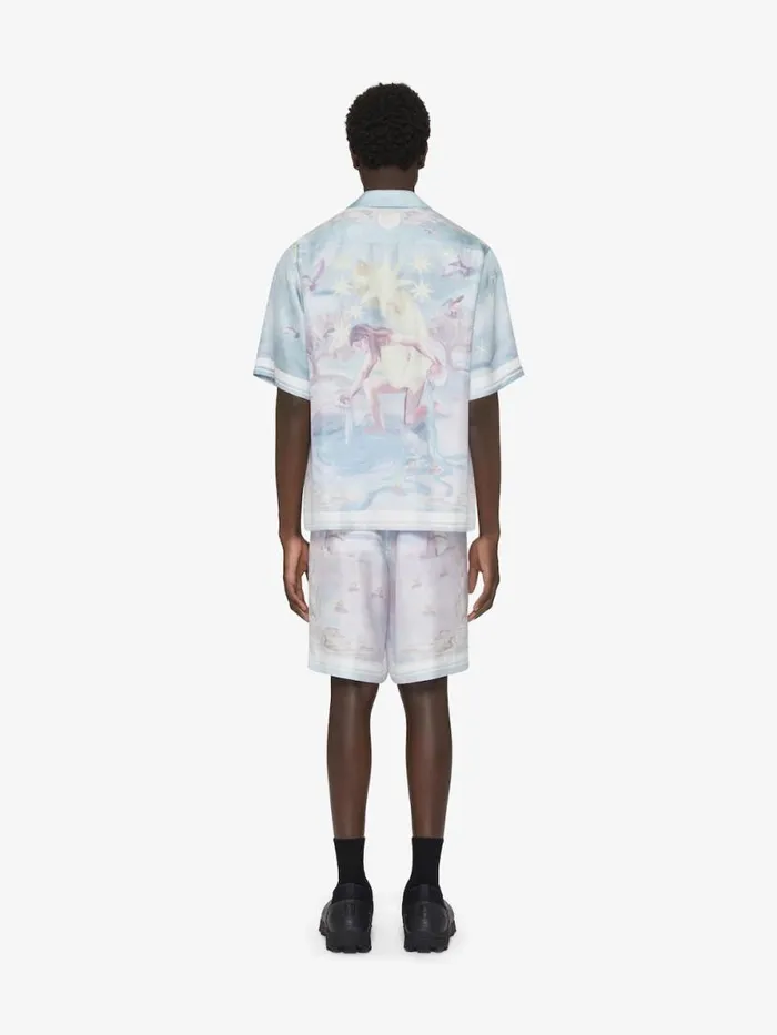 Boxy Fit Printed Shirt In Silk Multicolored Men Givenchy Shirts