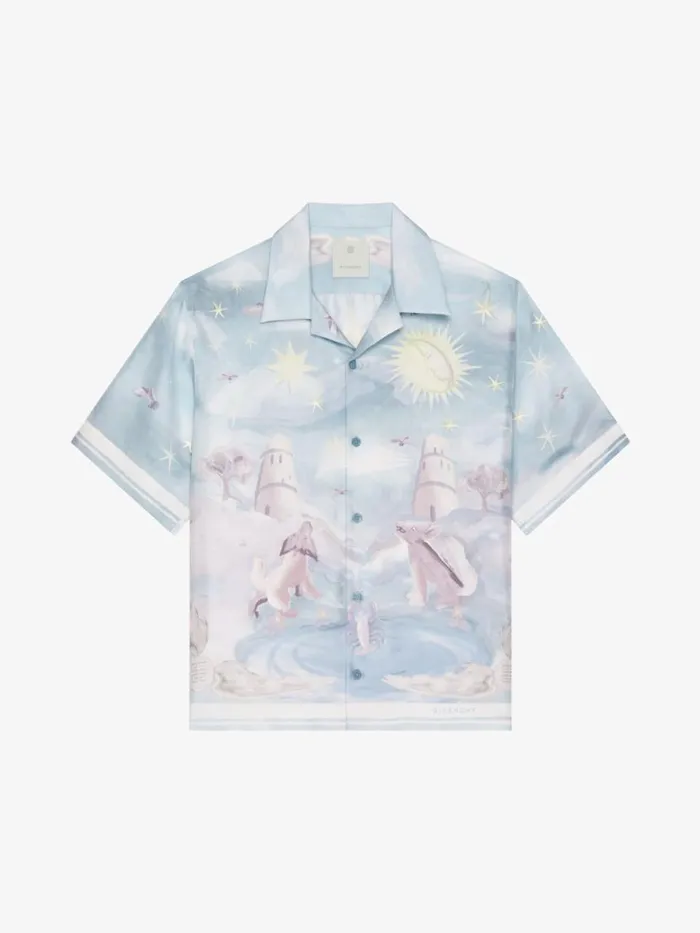 Boxy Fit Printed Shirt In Silk Multicolored Men Givenchy Shirts