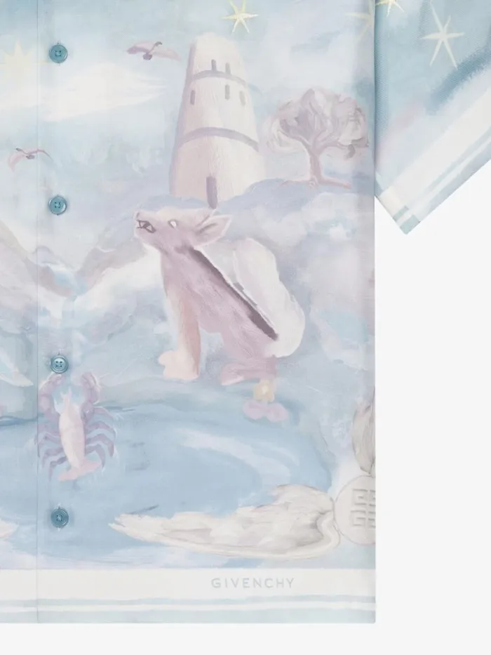 Boxy Fit Printed Shirt In Silk Multicolored Men Givenchy Shirts