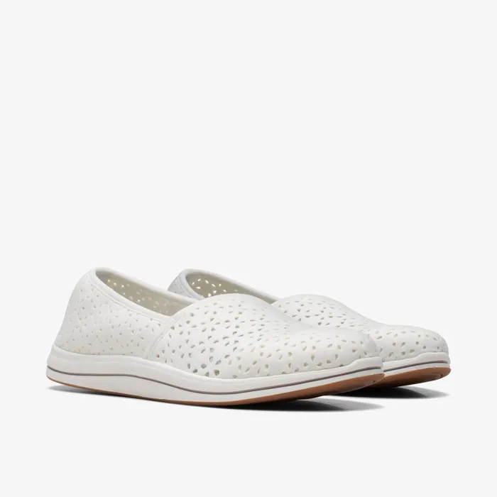 Breeze Emily White Women Clarks Flats