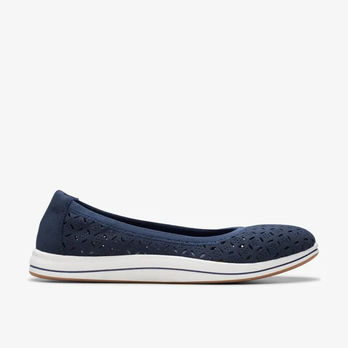 Breeze Roam Navy Women Clarks Flats