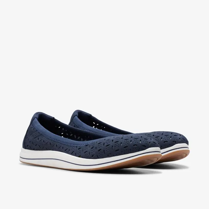 Breeze Roam Navy Women Clarks Flats