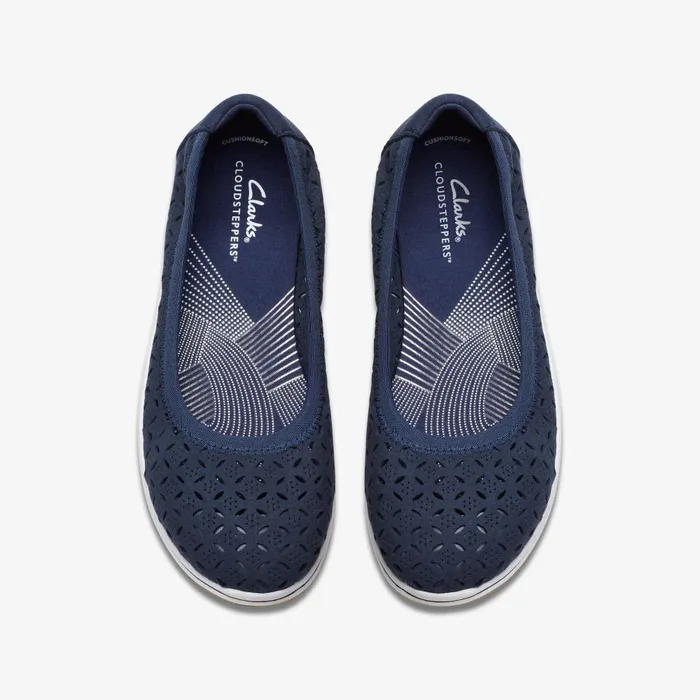 Breeze Roam Navy Women Clarks Flats