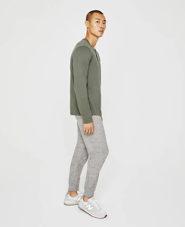 Bryce Long Sleeve Henley Hunter Sage Men AG Jeans Tees Bryce Long Sleeve Henley Hunter Sage Men AG Jeans Tees