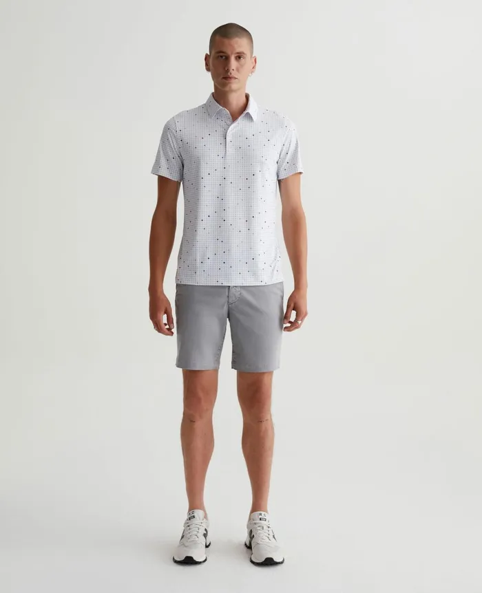 Bryce Polo City Grid Light Grey Multi Men AG Jeans Polos Bryce Polo City Grid Light Grey Multi Men AG Jeans Polos