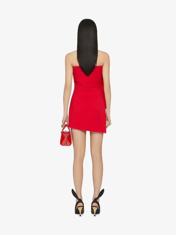 Bustier Dress In Sable Stretch With Oversized Bow Vermillon Women Givenchy Dresses