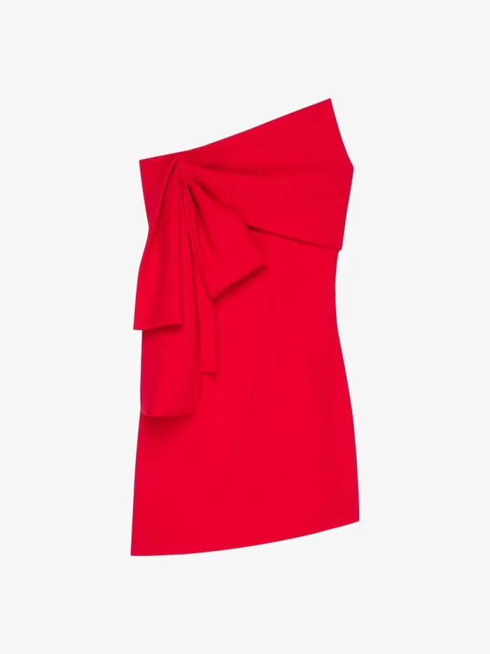 Bustier Dress In Sable Stretch With Oversized Bow Vermillon Women Givenchy Dresses