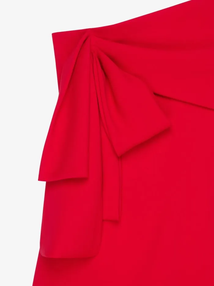 Bustier Dress In Sable Stretch With Oversized Bow Vermillon Women Givenchy Dresses