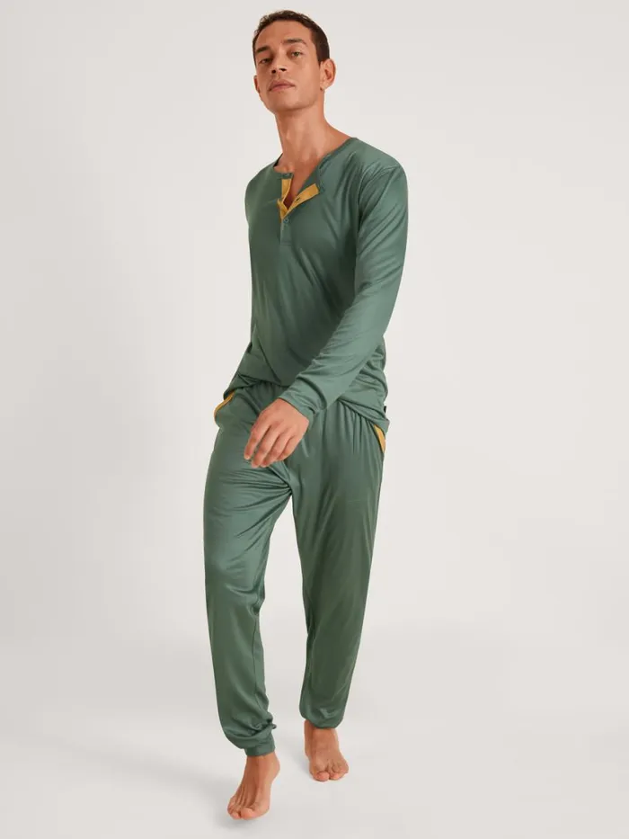 CALIDA Pyjama Pants Men Pants With Cuffs Cradle To Cradle Certified Dark Glen