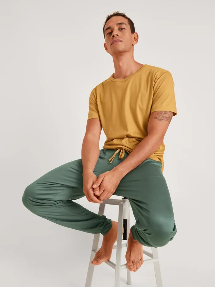 CALIDA Pyjama Pants Men Pants With Cuffs Cradle To Cradle Certified Dark Glen