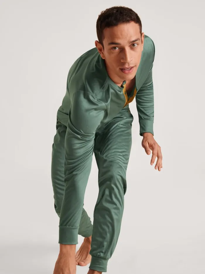 CALIDA Pyjama Pants Men Pants With Cuffs Cradle To Cradle Certified Dark Glen