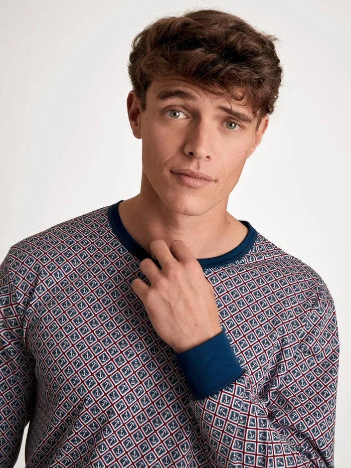 CALIDA Pyjamas Men Pyjama With Cuff Amaranth
