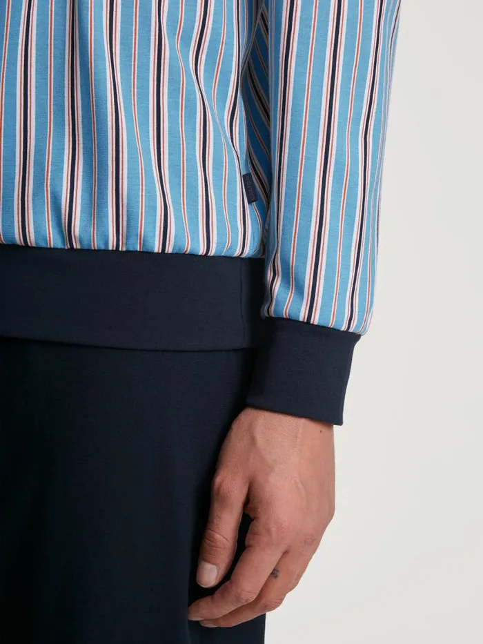 CALIDA Pyjamas Men Pyjama With Cuff Dolphin Blue
