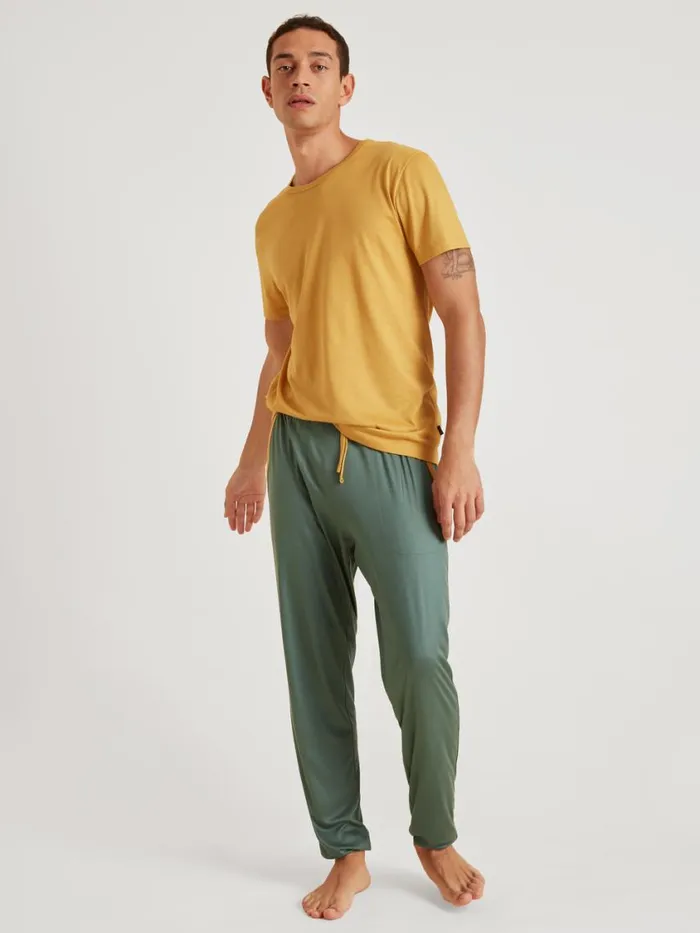 CALIDA Shirts Men Tshirt Cradle To Cradle Certified Sautere Yellow