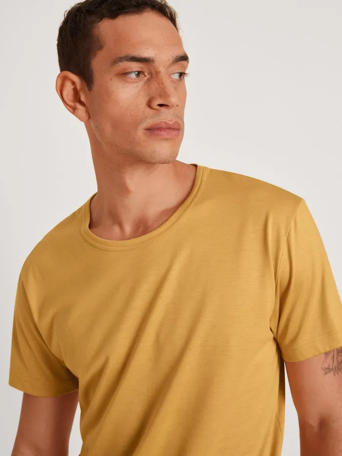 CALIDA Shirts Men Tshirt Cradle To Cradle Certified Sautere Yellow