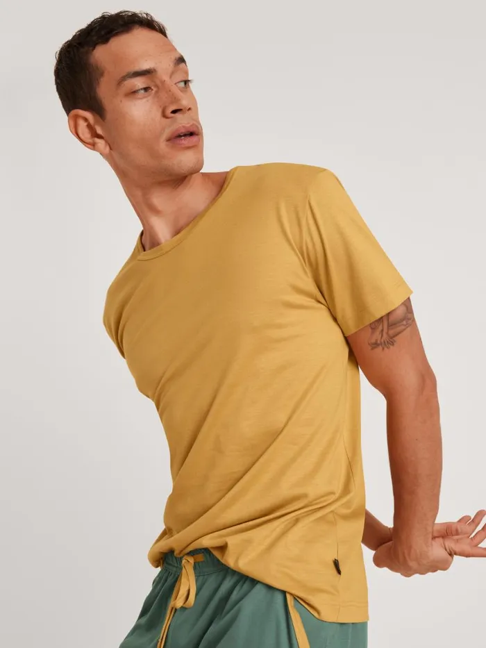 CALIDA Shirts Men Tshirt Cradle To Cradle Certified Sautere Yellow