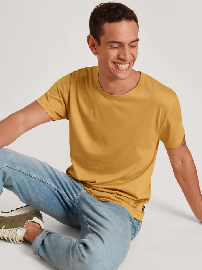 CALIDA Shirts Men Tshirt Cradle To Cradle Certified Sautere Yellow