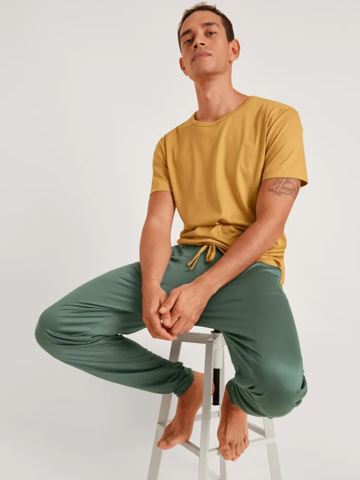 CALIDA Shirts Men Tshirt Cradle To Cradle Certified Sautere Yellow