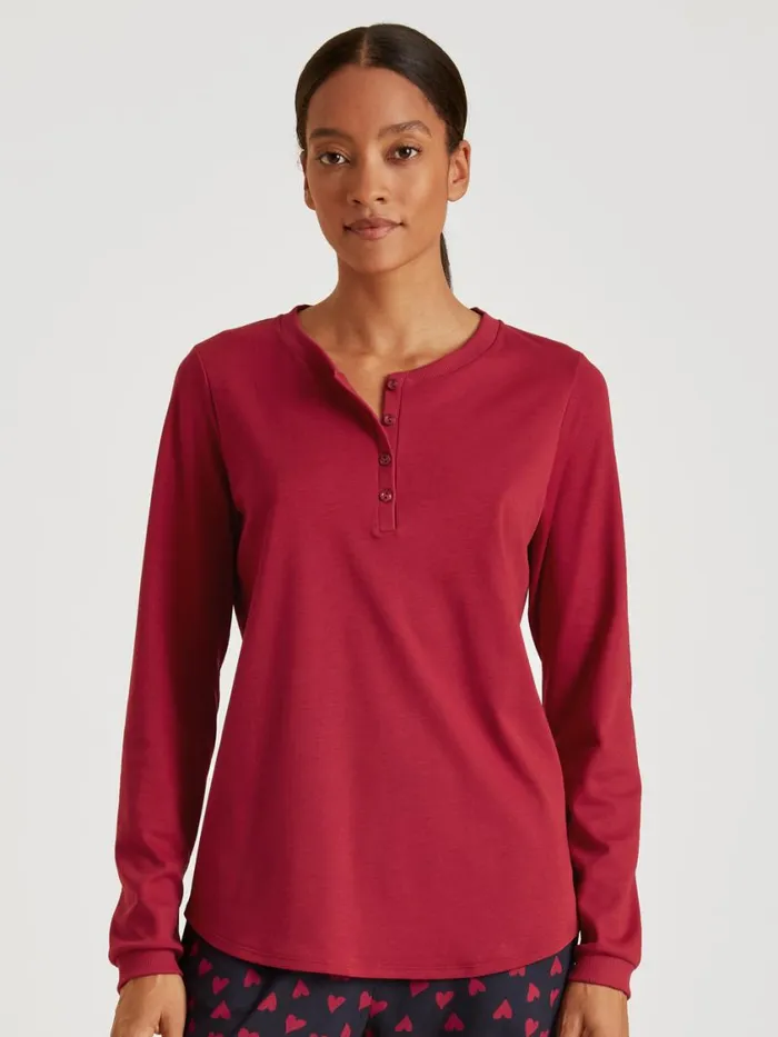 CALIDA Warming Nightwear Women Shirt Longsleeve Rio Red