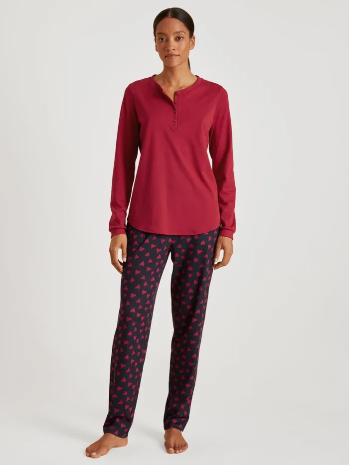 CALIDA Warming Nightwear Women Shirt Longsleeve Rio Red