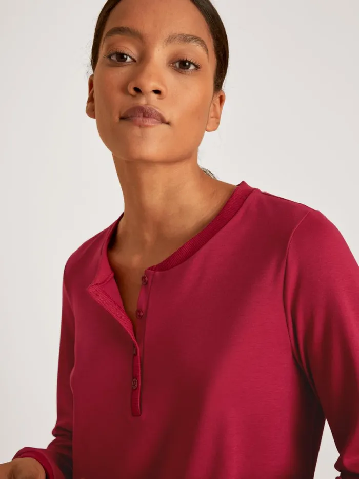 CALIDA Warming Nightwear Women Shirt Longsleeve Rio Red