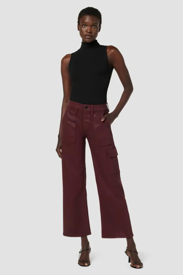 Cargo Women Hudson Jeans Rosie HighRise Wide Leg Cargo Coated Bordeaux Cargo Women Hudson Jeans Rosie HighRise Wide Leg Cargo Coated Bordeaux