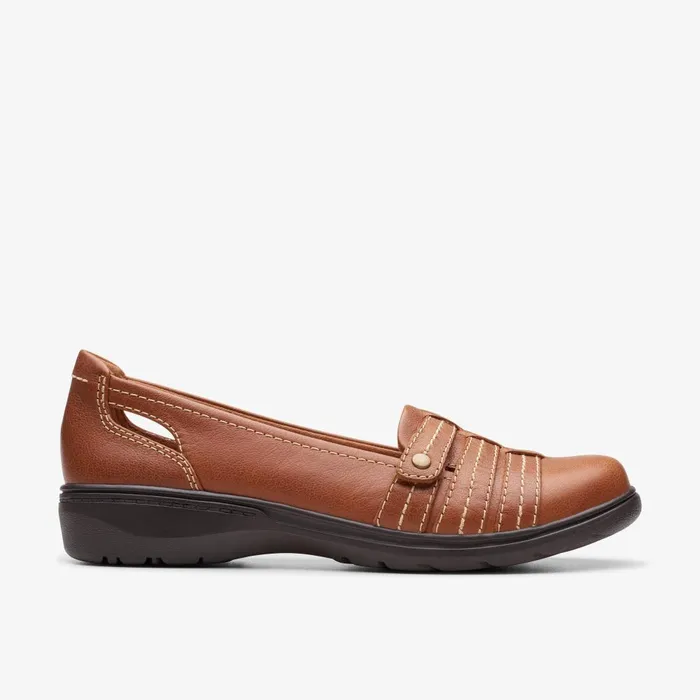 Carleigh Eliza Tan Leather Women Clarks Flats